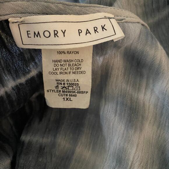 Emory Park Blue Tie Dye Kimono Beach Cover up SZ XL Summer Boho Vacation Resort - Picture 3 of 5